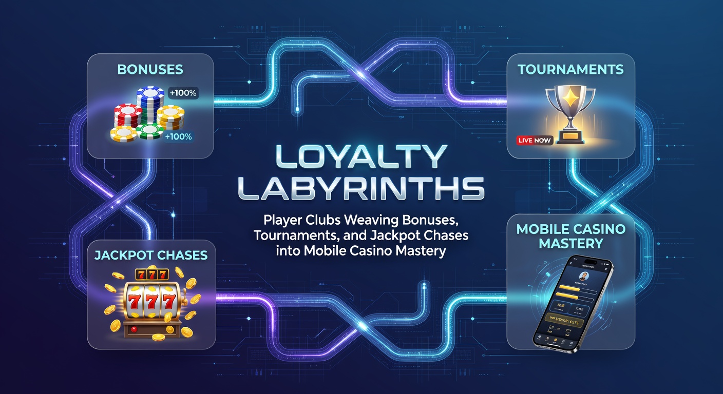 Spelers navigeren door een loyaalheidslabyrint met bonussen, toernooien en jackpotmogelijkheden op mobiel casino-platforms